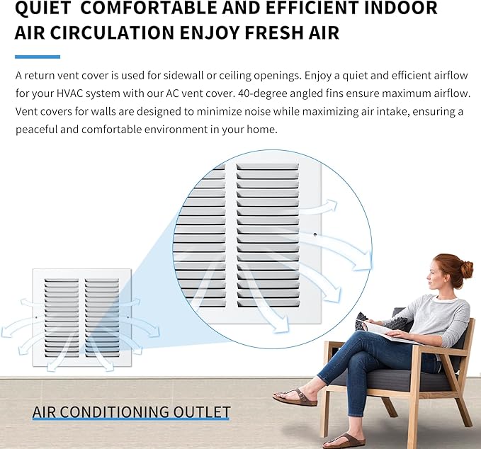 30x6 Return Air Grille(Duct Opening Size),Air Return Vent Cover,Flat Vent Cover,Rejillas De Aire Acondicionado para Casa,Return Air Grilles,Outer Dimensions:31.75"Wx7.75"H(30"W x 6"H, Duct Opening)