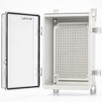 QILIPSU Waterproof Junction Box IP67 Outdoor Plastic Electrical Project Enclosure Weatherproof with Mounting Plate, Wall Brackets, Hinged Clear Cover 11.2"x7.7"x5.1" CC