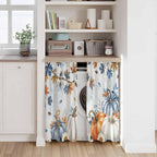 Fall Blue Maple Kitchen Curtains 54 Inch Long 2 Panel Set,Rod Pocket Window Curtains Panels,Thanksgiving Pumpkins Daisy Country Leaves Light Filtering Privacy Draperies for Bedroom Laundry 42"W x 54"L