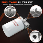 Spin-On Hydraulic Oil Filter Assembly 10 Micron with 3/4" NPT, Hydraulic Return Line Filter Housing for Petroleum-Based Fluids, 20 GPM, 200 PSI, Model 221006 Kit