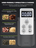 Electric Composter for Kitchen Smart Odorless Countertop Compost Bin Machine Quiet Larger 4.5L Indoor Food Cycler with Auto Cleaning, 3 Modes, 2 Carbon Packs, Turn Food Waste into Fertilizer