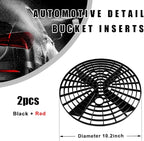 2 PCS Car Wash Bucket Insert, Dirt Guard Bucket Insert Helps Remove Dirt Debris Washing Kit, Detail Grit Trap Filter Cleaning Tool Fits 3-5 Gallon Bucket, Car Accessories （Black+Red）