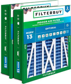 Filterbuy 24x24x5 Air Filter MERV 13 Optimal Smoke & Allergy Defense (2-Pack), Electrostatic Pleated HVAC AC Furnace Filters Replacement for Honeywell Return Grille (Actual Size: 22.38 x 22.38 x 4.38)
