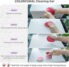 COLORCORAL Cleaning Gel for Car Universal Gel Cleaner Auto Detailing Car Vent Keyboard Cleaning Putty Car Interior Cleaner Dashboard Dust Remover Putty Auto Duster Cleaning Kit 160G - Rose Red
