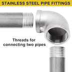 1Pc 304 Stainless Steel 90 Degree Elbow 1" NPT Female x 1" NPT Female Threaded Pipe Fitting