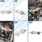Air Cleaner Motorcycle CNC Spike Air Intake Filter Kit Fit for Harley Sportster XL Iron 883 1200 2004-2022 (Chrome)