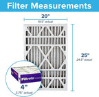 Filtrete High Performance Deep Pleat Filter NDP03-4IN-4, 20 in x 25 in x 4 in (50.8 cm x 63.5 cm x 10.1 cm), 4 packs per case