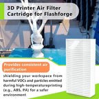 4PCS 3D Printer Air Filter Cartridge for Flashforge Adventurer 5M Pro/Adventurer 5M, Easy to Install 3D Printer Air Filter Set Fits for Adventurer 5M Series 3D Printer