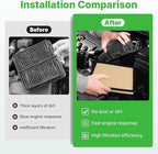 2PCS Engine Air Filter Fit for Toyota Tundra 2022-2025 2026 3.4L, Toyota Sequoia 2023-2025 2026 3.4L Air Filter Replacement Engine Filter# 17801F4010 Automotive Accessories