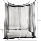 Canopy Bed Curtains Black/White/Beige Elegant Lace Canopy Curtain for Double King Size Bed(Beige)