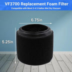 4 Pack VF3700 Filter Compatible with Rigid Vac 3-4.5 Gallon Vacuum Cleaners, Wet Application Foam Filter Fit WS0301VA WS0400DE WS14045