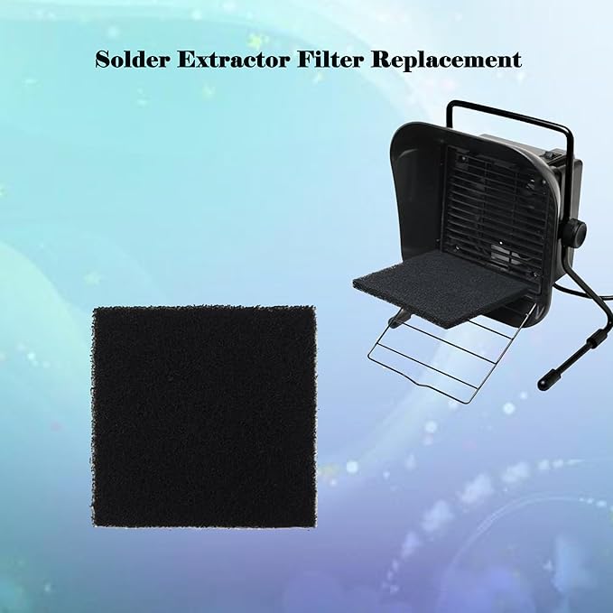 6 Pack Activated Carbon Filters Compatible with Hakko Xytronic Aoyue Smoke Absorber, 5 1/8 Inch x 5 1/8 Inch Solder Extractor Filter