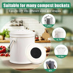 6.7 Inch Charcoal Filters for 10 Pack Kitchen Countertop Compost Bins - Extra Thick 0.3" for Longer Lasting Activated Carbon
