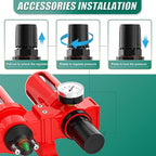Industrial Grade 4-Stage Aluminum Air Drying System, 3/8 Inch NPT, 0-150 PSI, Double Desiccant Dryer, air Regulator, Particulate Filter and Coalescing Filter (Manual Drainage)