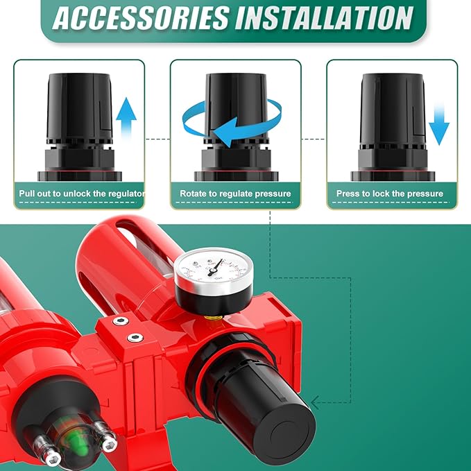 Industrial Grade 4-Stage Aluminum Air Drying System, 1/4 Inch NPT, 0-150 PSI, Double Desiccant Dryer, air Regulator, Particulate Filter and Coalescing Filter (Manual Drainage)