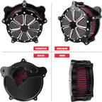 Harley M8 Air Filter, High-Flow Air Filter compatible with Harley Davidson Touring Street Road Glide Road King 2017+, Softail 2018+,Reusable Aluminum Air Intake Filter