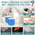 HC888 Humidifier Wicking Filter C Replacement for Honeywell HCM-890 HEV-320, Walgreens HC-888 HC-888N HCM-890 HEV-320 Series & Duracraft D88 DCM-200 DH-890 Cool Mist,8Pack Blue