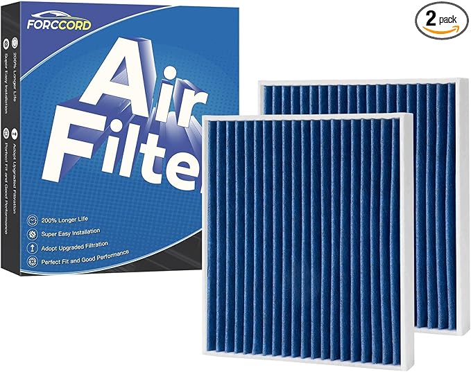 2-Pack HEPA Cabin Air Filter Fits for Ioniq 1.6L(2020-22 23), Kona Electric(19-22 23 24 25 26) Activated Carbon Cabin Filter Replacement for 97133K4000 Car Accessories