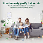 Air Ionizer for Home(6 pack), Ionic Air Purifier Plug in with 6 Carbon Fiber Tips, Ultra Quiet Portable Air Cleaner for Kitchen Bedroom Office Bathroom,Energy Efficient with Blue/Warm White Mood Light