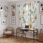 Spring Daisy Kitchen Curtains, Farmhouse Country Flower Leaf Plant Wood Grain Light Filtering Window Curtain Panels, 2Pcs Rod Pocket Window Treatments Set for Living Room Bathroom Bedroom 52x72 Inches