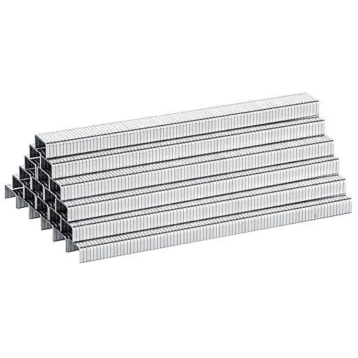 meite T-50 Staples, 1/4 Inch Heavy Duty Staples for Staple Gun, Galvanized 20 Gauge 3/8 Inch Crown Staple for Upholstery, Construction, Furniture (5 Boxes)