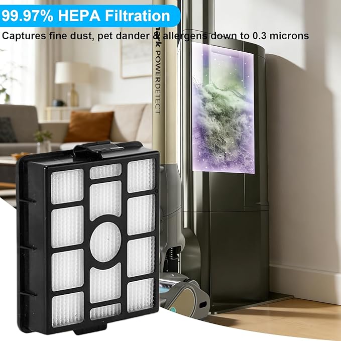 Filter for Shark IP3251 IP3253 IP3225 PowerDetect Clean & Empty Vacuum, 2 Post-Motor 2 Pre-Motor Filters for Handheld Vacuum, 2 HEPA 2 Foam & Felt 2 Odor Neutralizer Cartridge for Auto-Empty Dock