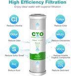 SimPure 5 Micron 10" x 2.5" Whole House Carbon Sediment Water Filter Cartridge Replacement for Home Under-Sink & Countertop Filtration System
