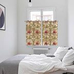 2 Panel Kitchen Cafe Curtains, Desert Camels Sunlight Filtering Nature Air Through, Home Decor Window Covering Tier Curtains for Living Room 104W x 72L inch Tropical Palm Trees Sand Cords Brown