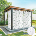 Leaf Outdoor Curtains for Patio Summer Jugal Leaves Pastoral Plant Waterproof Outside Curtains with Grommet Top Weatherproof Curtain for Cabana Pergola Gazebo, 2 Pack, 54" W x 108" L