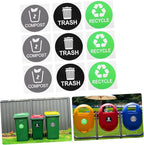 9pcs Garbage Classification Stickers for Trash Recycling Self-Adhesive Sorting Labels for Easy Use Kitchen Office Bathroom