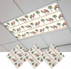 Fluorescent Light Covers for Ceiling Lights Desert Camel Magnetic Light Filters 3 Pack 4x2 ft Boho Southwest Date Trees Ceiling Lights Cover for Classroom Office School Home Drop Lamp Decor