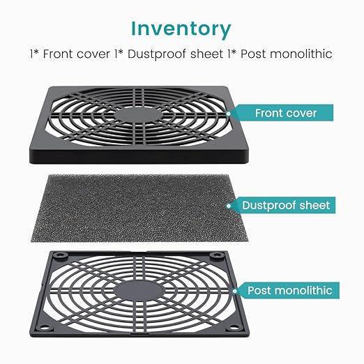 Wathai 2 Pack 120mm PC Fan Dust Filter Cover Computer Mess
