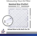 Filter King 21x22x1 Air Filter | 4-PACK | Carbon MERV 8 HVAC Pleated A/C Furnace Filters | MADE IN USA | Actual Size: 20.5 x 21.5 x .75"