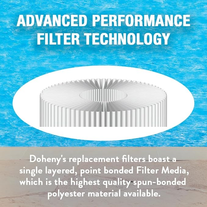 Doheny's PWW50L1 Pool Spa Filter | Filter for Waterway Teleweir 50 | Replace Pleatco PWW50L, Unicel 4CH-949, Filbur FC-0172 | OD: 5”, Length: 13 3/16”, Top: Handle, Bottom: 1.5” Female SAE | 12-Pack