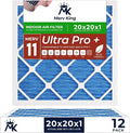 MervKing 20x20x1 Air Filter Actual Size: 19.7" x 19.7" x 0.75" MERV 11 MPR 1000-1200 | MADE IN USA | 12-Pack | Pleated HVAC AC Furnace Replacement