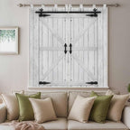 Farmhouse Wood Grain Bedroom Curtains 72 Inch Length, Window Curtains Tab Top, Vintage Country Barn Gate Grey Light Filtering Window Treatments Drapes 52"x72" 2 Panel