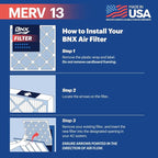 BNX TruFilter 20x23x1 Air Filter MERV 13 (4-Pack) - MADE IN USA - Electrostatic Pleated Air Conditioner HVAC AC Furnace Filters for Allergies, Pollen, Mold, Bacteria, Smoke, Allergen, MPR 1900 FPR 10