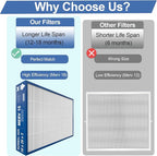 16x26x5 MERV16 Replacement Filter Compatible with Y6605 PureAir PCO3-16-16 Air Purifier（actual size:16.3" x 25.5" x 4.3"）