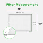 Reair 12x12x1 Extra Replacement Filter without Frame, Washable and Reusable Air Filter 12x12x1 for AC HVAC Furnace, MERV 8 Air Filters Machine Washable, AC Furnace Air Filter without Frame