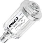 NEIKO 30252A Water and Oil Separator for Air Line | 1/4" NPT Inlet and Outlet | 90 PSI | Air Compressor and Air Tool Accessory | Protect Lifespan of Pneumatic Tools | Water Moisture Filter Dryer