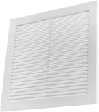 Vent Systems 8" x 8" Inch (Opening Dimensions) - Pack of 2 - Plastic White Soffit Vent Cover - Flat Square Air Vent Grille - Air Vent Deflector - HVAC 10" x 10" Inch (Overall Dimensions)