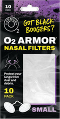 O2 Armor Nose Filters for Welders & Allergies - Nose Filter for Dust - Nasal Filters for Welding - Nose Dust Mask for Construction (10 Pack, Size Small)