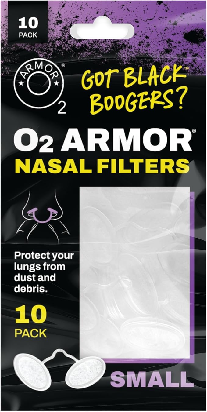 O2 Armor Nose Filters for Welders & Allergies - Nose Filter for Dust - Nasal Filters for Welding - Nose Dust Mask for Construction (10 Pack, Size Small)