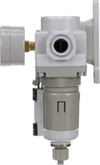 PneumaticPlus SAU320-N03G-MEP Compressed Air Filter Regulator Combo 3/8" NPT - Metal Bowl, Manual Drain, Bracket, Gauge