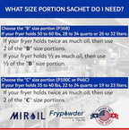 MirOil P46C Fry Powder Oil Stabilizer and Filter Aid, 46 x Size C Portion Pack(160ML Each) Fry Powder, Food Centers Cook Hotter, Deep Fryer Cooking Oil Saver Helps Save Grease & Remove Carbon Deposits