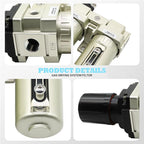 3/4" NPT Industrial Grade 4 Stage Gas Drying System, Coalescing Filter, Desiccant Dryer, Auto Drain, Compatible with Paint Spray, Plasma Cutter (Manual Version,3/4" NPT)