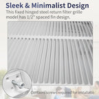 24"W x 12"H [Duct Opening Size] Steel Return Air Filter Grille - Removable Face/Door for 1 inch Filters -HVAC Vent Cover Grill - White [Outer Dimensions: 26 5/8"W X 14 5/8"H]