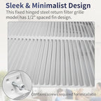 18"W x 18"H [Duct Opening Size] Steel Return Air Filter Grille - Removable Face/Door for 1 inch Filters -HVAC Vent Cover Grill - White [Outer Dimensions: 20 5/8"W X 20 5/8"H]