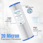 10in Ice Bath Chiller Filters 20 Micron 10" x 2.5" Water Filter Replacement Cartridge – Fits Ice Pod Cold Plunge Water Chiller, Cold Plunge Filters, Water Filter for Cold Plunge