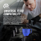 TEC Products FlexAll Long Flexible Funnels - Automotive Oil Funnel with Hose, Durable Nitrile Rubber for Oil Change, Transmission Funnel Fluid, Diesel, Fuel, Gas - Made in USA - Blue (16 x 5 Inches)